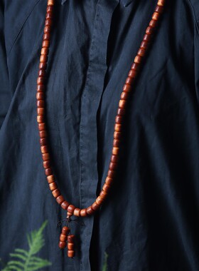 太行崖柏陈化黑油料手串108颗手链男女佛珠糖心玉化文玩念珠桶珠