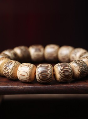 实心玉竹龙血金丝竹老型珠手串满鱼子纹棕竹高油文玩佛珠手链车挂