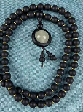 越南土沉香手串螺丝纹工艺老料佛珠沉水沉香10mm手炼男女手串佛珠