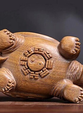 阿根廷绿檀木摆件金钱龟实木雕刻绿檀乌龟长寿龟手把件文玩工艺品