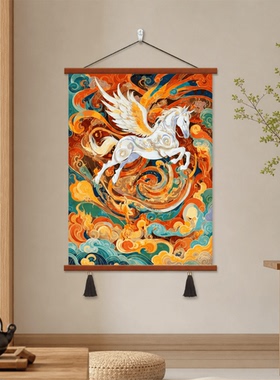 现代简约浴火凤凰客厅玄关卧室墙面装饰挂画大气高级感壁画背景墙