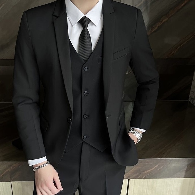 花花公子西服套装男士大学生西装休闲职业正装商务装新郎结婚礼服