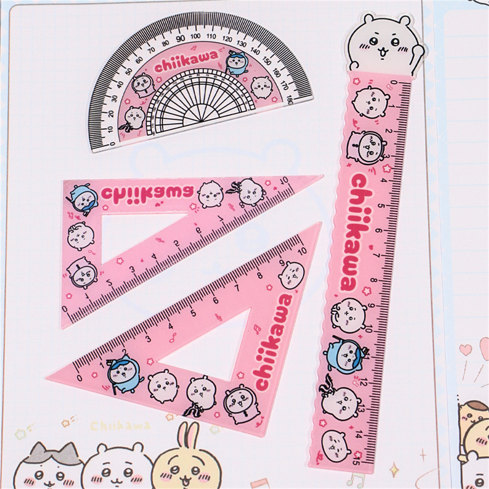 带波浪线四件套尺子学生专用吉伊卡皮巴拉半圆规三角尺测绘量角器,淘宝优惠券,粉丝福利购,淘宝优惠卷