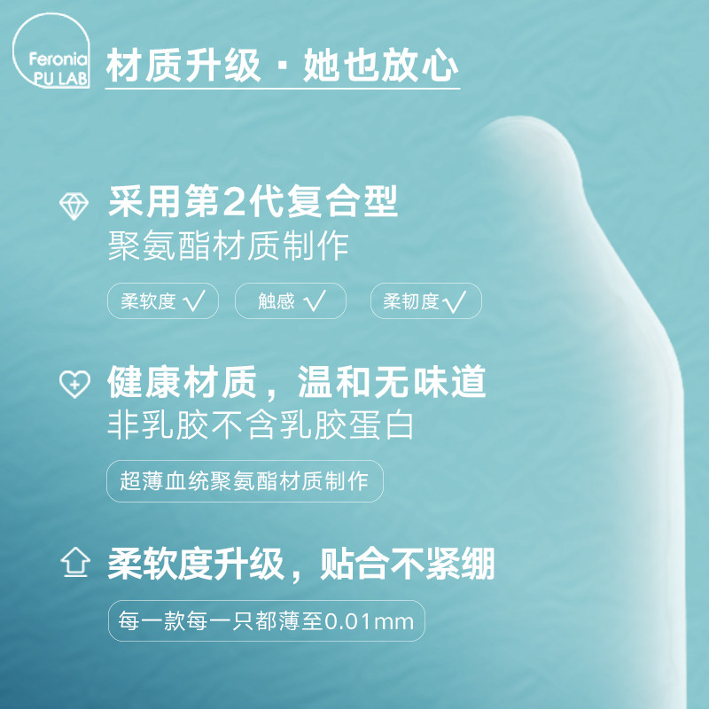 避孕套0.01莹润超薄无味道10只装非乳胶安全套套001男用裸入感byt_虎窝淘