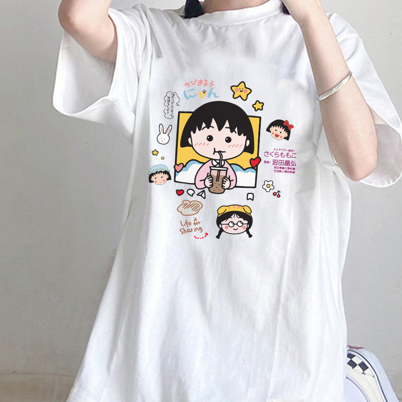 樱桃小丸子短袖女闺蜜装2人 姐妹装韩版甜酷夏季宽松纯棉半袖T恤