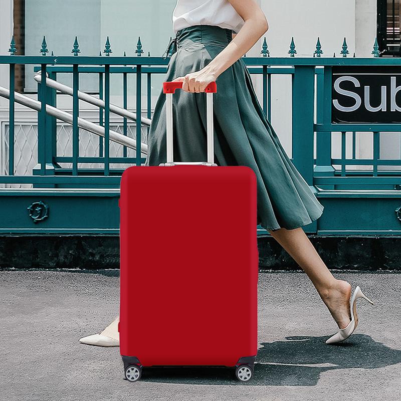 Solid color thickened wear-resistant dust-proof and high-elastic suitcase cover