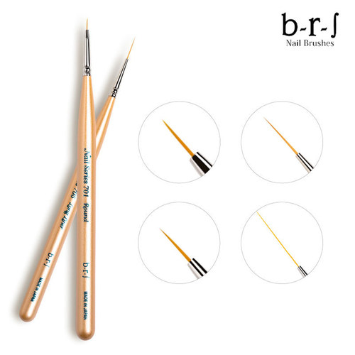 日本正品b-r-s美甲笔刷彩绘拉线笔点珠笔brs圆头平头笔专业套装-图1