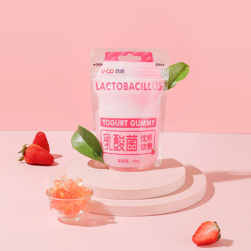 悠酷乳酸菌qq糖儿童休闲原味草莓味 uco悠酷糖果