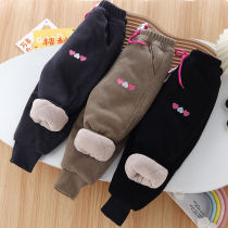 Winter girls Garnapping thickened cotton trousers Children clips cotton Anti-cold and loose thick section Girl with thick and handsome Korean version of the outside wearing