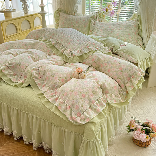 Korean style princess style four-piece autumn and winter pure cotton set