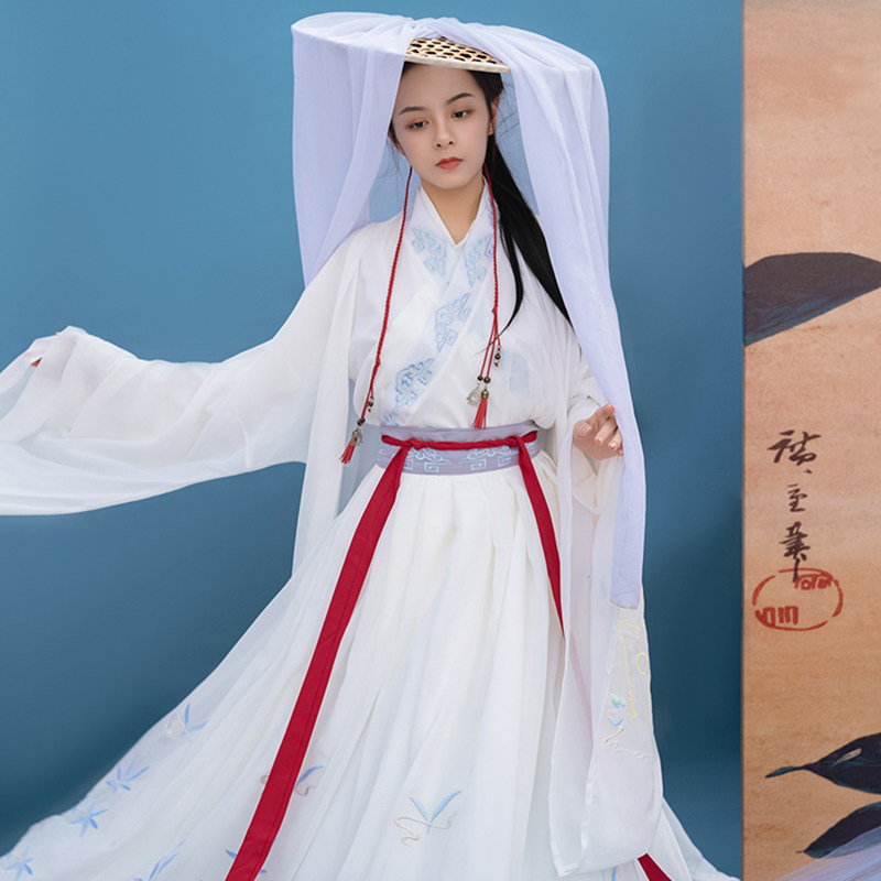 清梳如意情侣魏晋风交领齐腰cp汉服 清梳民族服装/舞台装