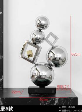 意式轻奢家居样板间客厅酒柜装饰品陈列软装搭配壁龛不锈钢摆件