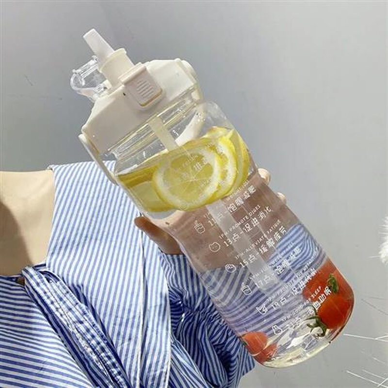 超大容量网红大水桶杯子夏季便携2L升水壶喝水提醒目标刻度水杯瓶 - 图2