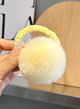 獭兔毛可爱毛绒球球头绳简约百搭