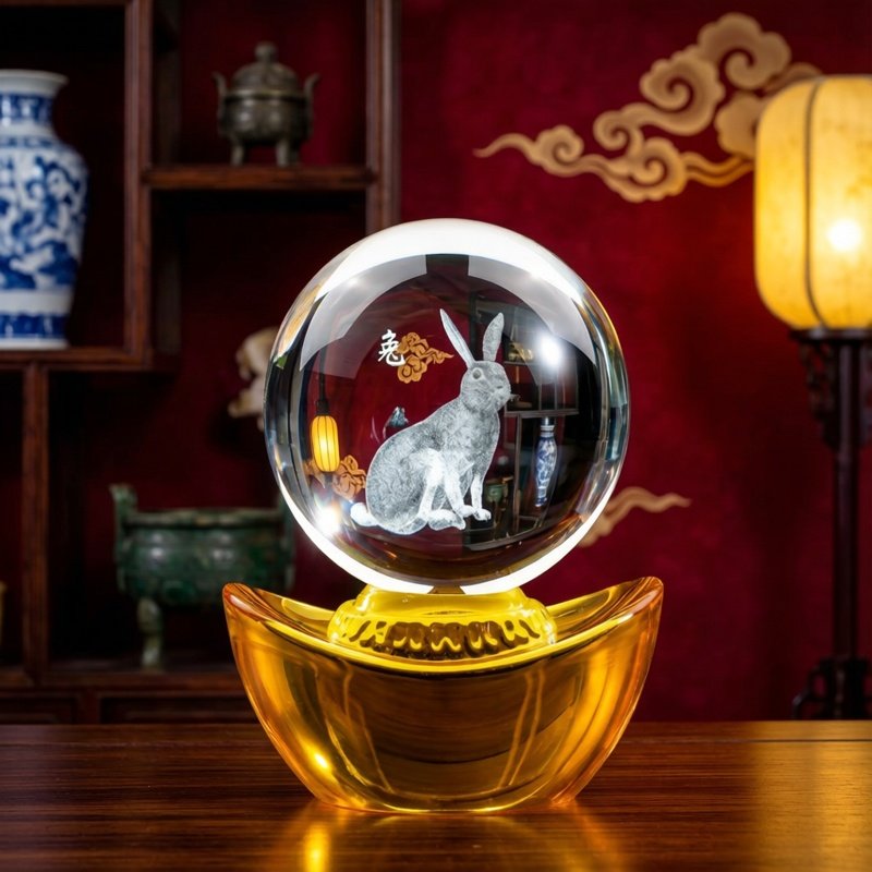 水晶球摆件金元宝造型家居装饰品简约现代12生肖生日礼物定制定做,淘宝优惠券,粉丝福利购,淘宝优惠卷
