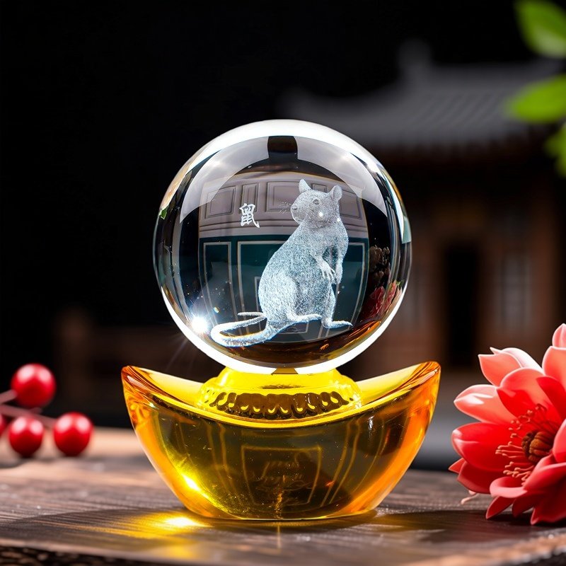 水晶球摆件金元宝造型家居装饰品简约现代12生肖生日礼物定制定做,淘宝优惠券,粉丝福利购,淘宝优惠卷