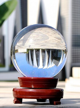 水晶玻璃球摆件家居装饰客厅摆设白色透明球魔术球摄影玄关办公室