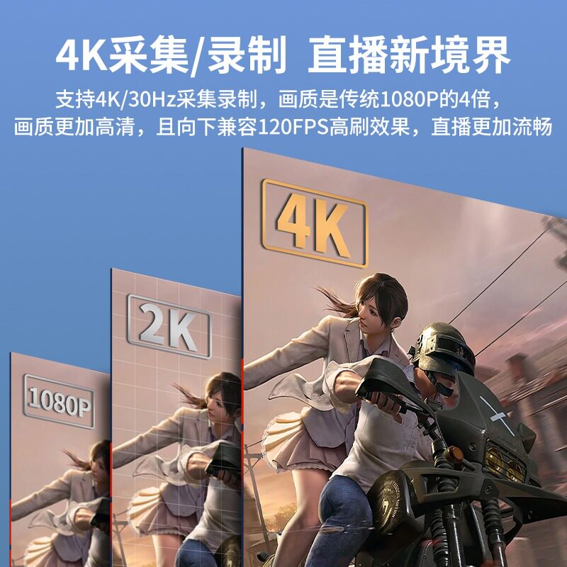 米臣森 4k高清视频采集卡直播专用hdmi转usb游戏相机手机平板录制