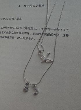 《春日》原创小众s925银燕子蜻蜓天然珍珠吊坠锁骨链日常叠戴合集