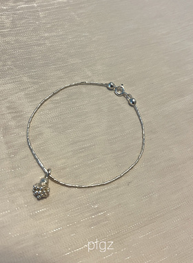 plg＜繁华将尽＞ 原创小众设计s925手工银花朵极细进口银手链限量