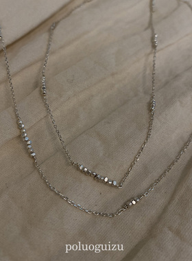 poluoguizu质朴之心原创小众设计s925银手工古老银珠项链锁骨链
