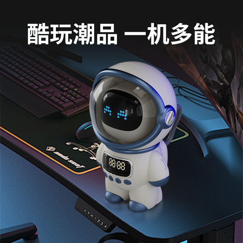 新款蓝牙无线智能AI互动音响时钟闹钟插内存卡接电脑音箱创意礼品 - 图2