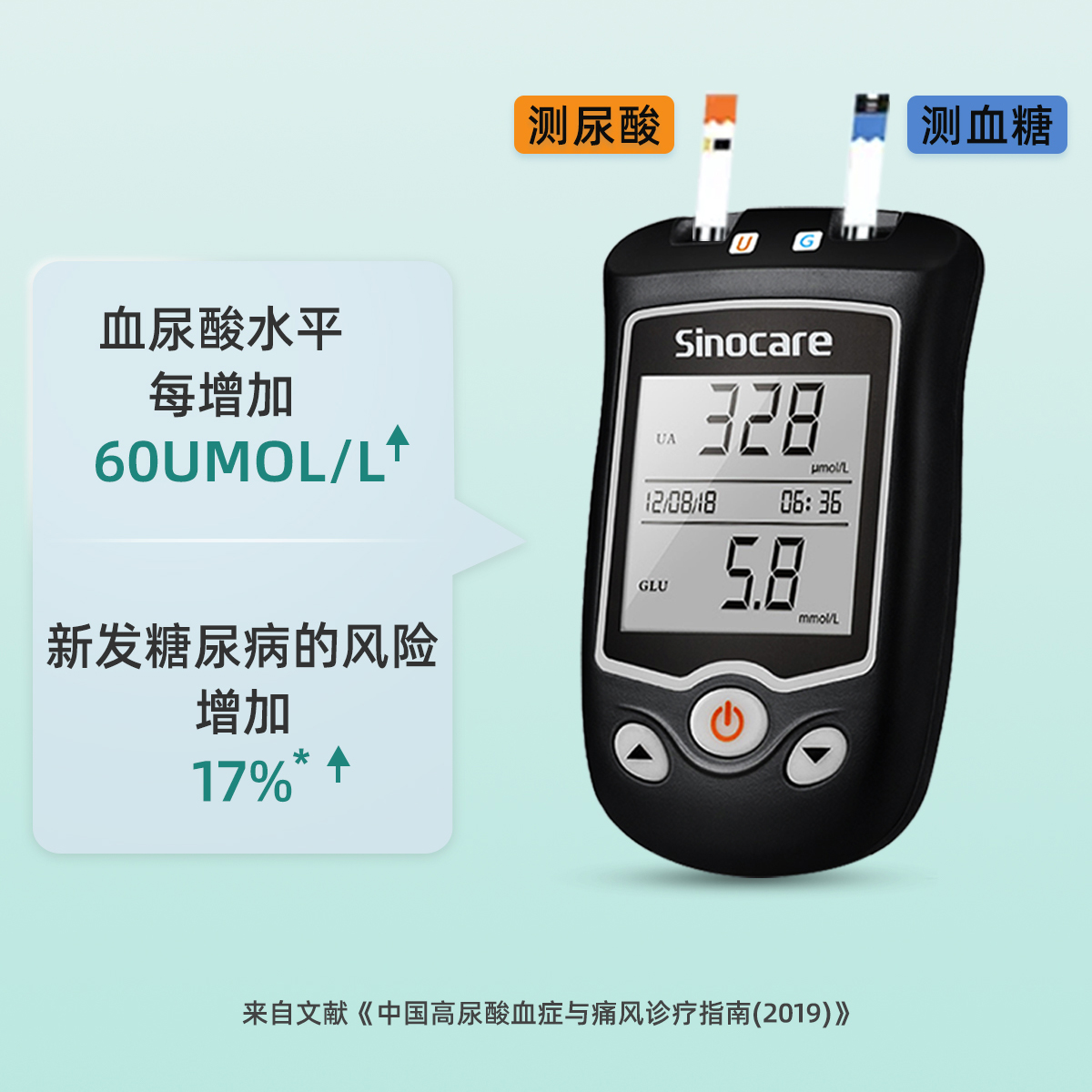 三诺官方EA-18尿酸血糖检测仪家用尿酸试纸测试条医用精准的仪器
