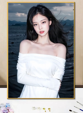 Jennie金珍妮手工填色画装饰挂画