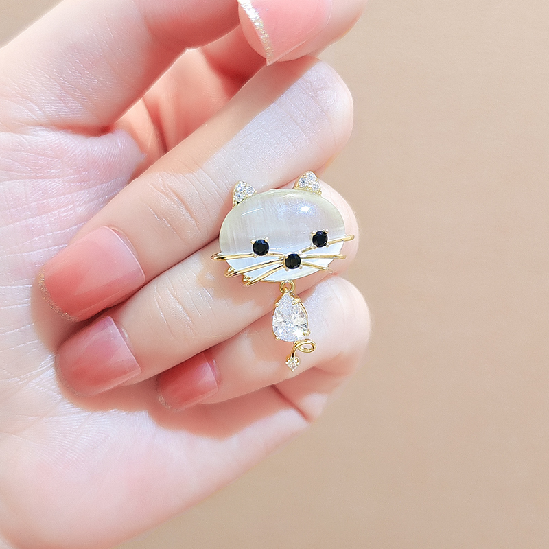 日系可爱小猫胸针女高档衬衫西装服饰胸花防走光扣衣服磁力别针女