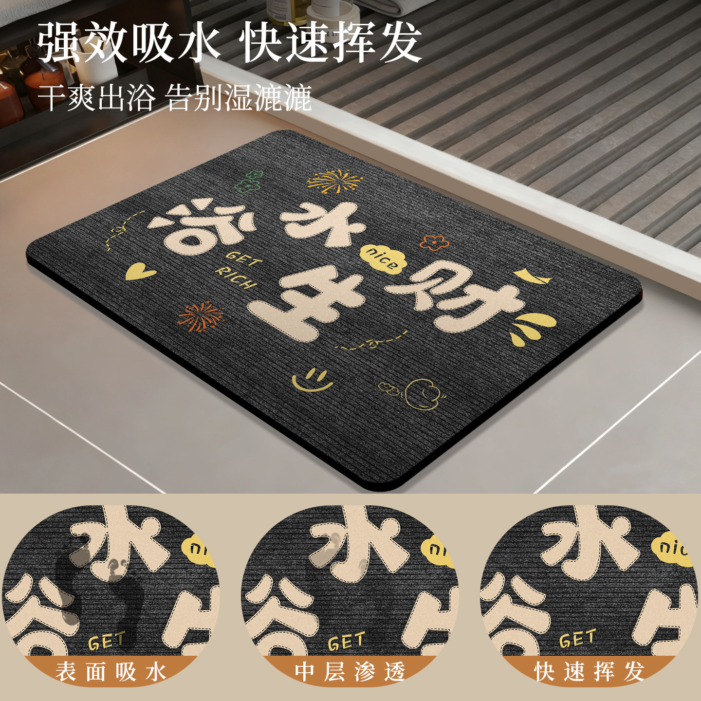 Bathroom floor mats, door mats, door mats, toilet mats