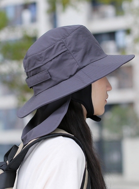 夏季宽檐防风防晒渔夫帽女