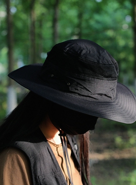 户外男女夏季大檐渔夫帽防晒透气
