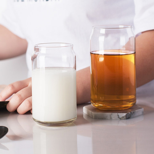 网红ins风可乐杯创意玻璃水杯子咖啡杯易拉罐杯子奶茶杯鸡尾酒杯 - 图1