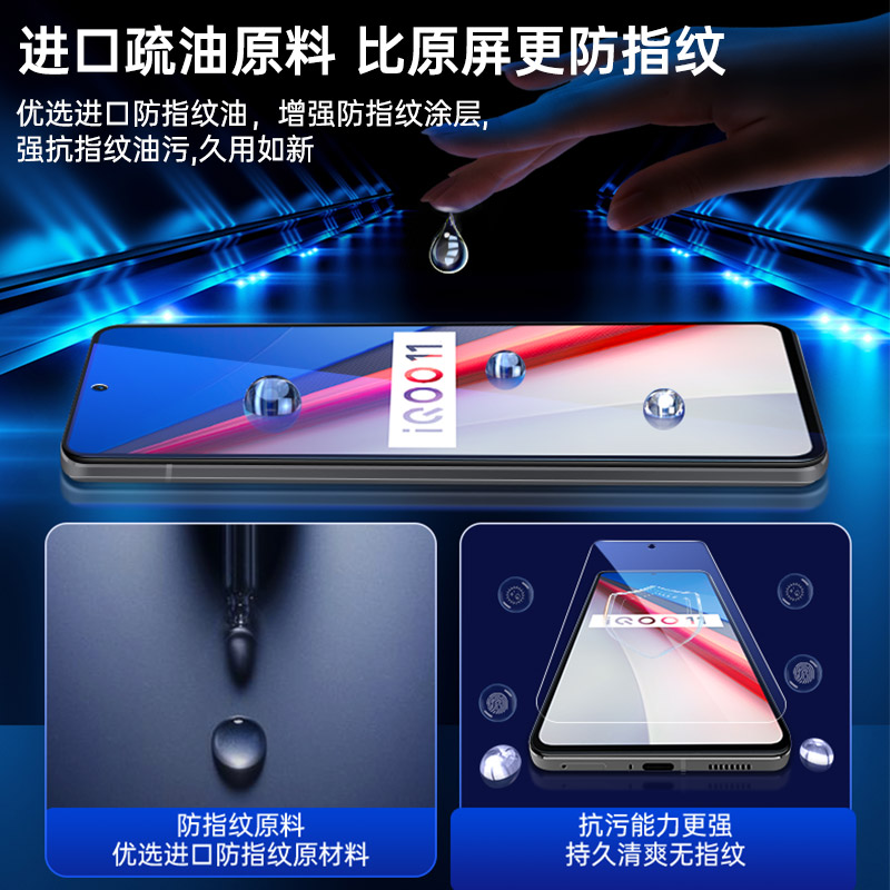 iqooneo9钢化膜iqoo12/11s全屏vivoiqoo10手机膜neo8Pro竞速vivo7/6se活力版iq5s爱酷iqooz1x防窥膜u3turbo - 图3