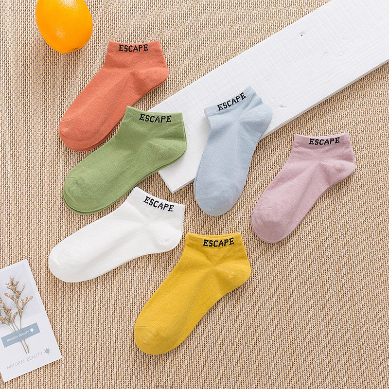 17棉浅口隐形防滑夏季字母潮女短袜 萍琦短袜/打底袜/丝袜/美腿袜