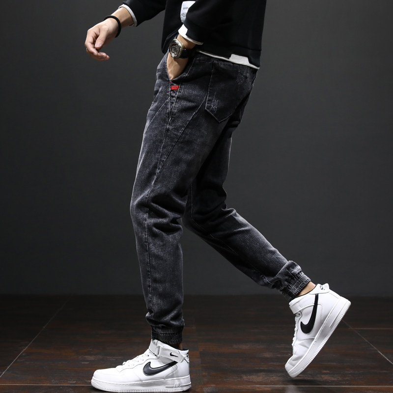 春秋款男士松紧腰胖子休闲牛仔裤 图维奚牛仔裤