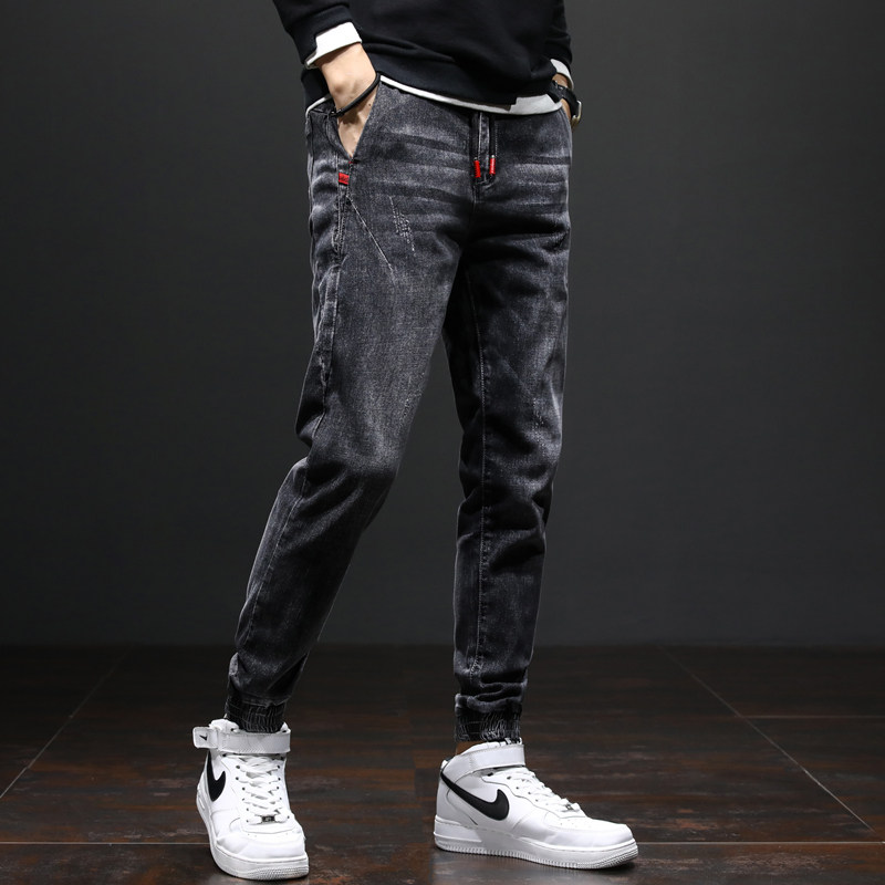 春秋款男士松紧腰胖子休闲牛仔裤 图维奚牛仔裤