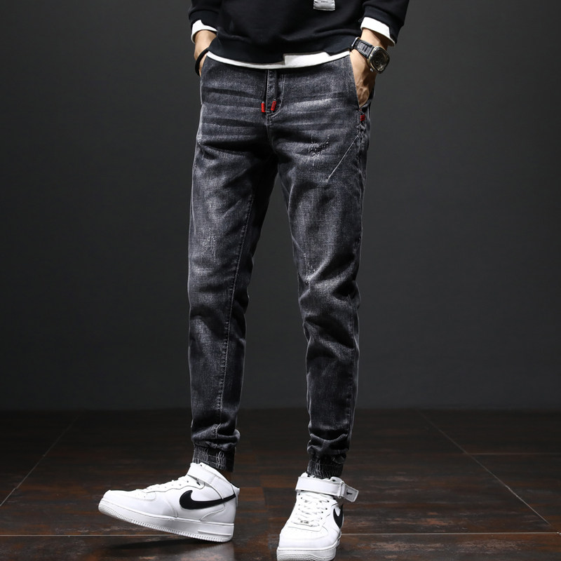 春秋款男士松紧腰胖子休闲牛仔裤 图维奚牛仔裤