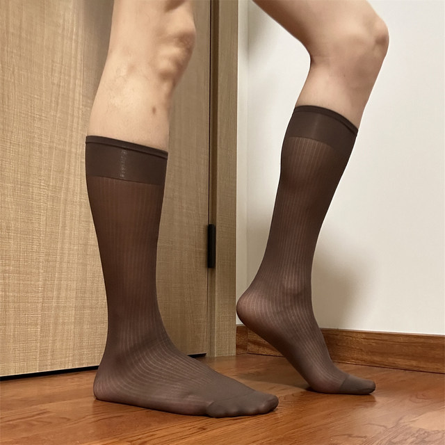 Blue stockings long tube men's sexy business socks thin