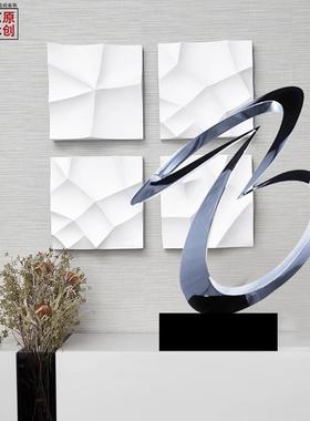 办公室金属抽象艺术品雕塑样板房客厅玄关招财摆件不锈钢软装饰品