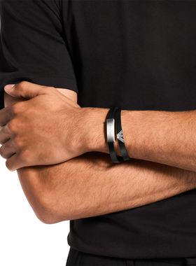 阿玛尼男士皮革双层手链