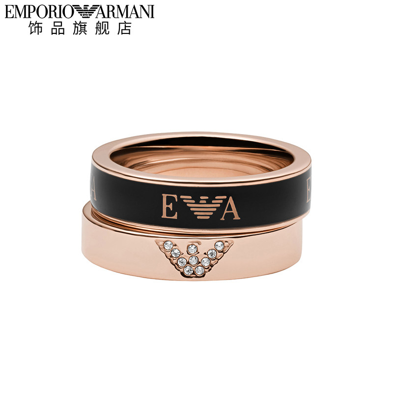 [黑金对戒]armani阿玛尼情侣戒指 emporioarmani饰品戒指/指环