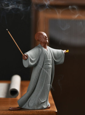 中式家居历史三国人物诸葛亮孔明摆件禅意创意陶瓷客厅玄关装饰品