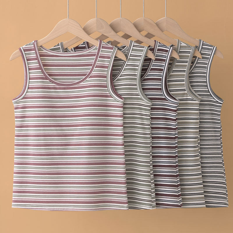 夏季莫代尔条纹带胸垫背心150斤女外穿内搭打底衫加肥加大码吊带,淘宝优惠券,粉丝福利购,淘宝优惠卷