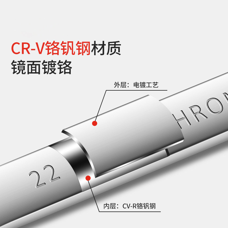 镜面铬钒钢双开口扳手全套现货汽修双头呆扳手套装工具多规格批发