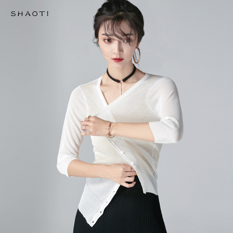 冰丝针织衫女夏季2020新款短款开衫 孜莹毛针织衫