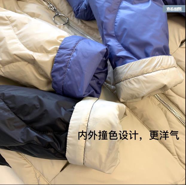 反季清仓简约中长款过膝羽绒服女立领休闲宽松加厚白鸭绒冬季外套