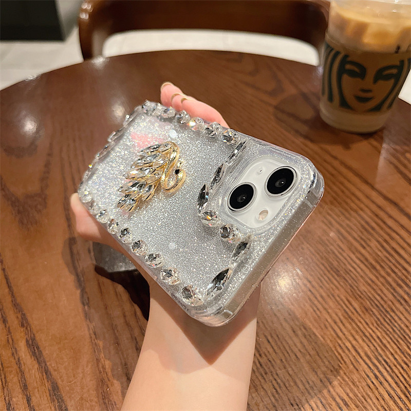 blingbling闪钻天鹅苹果13感手机壳 艾思度胜星飞手机保护套/壳