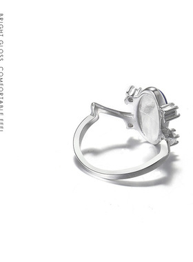 吸血鬼日记同款 Elena埃林娜 戒指 925纯银镶嵌天然青金石女戒指