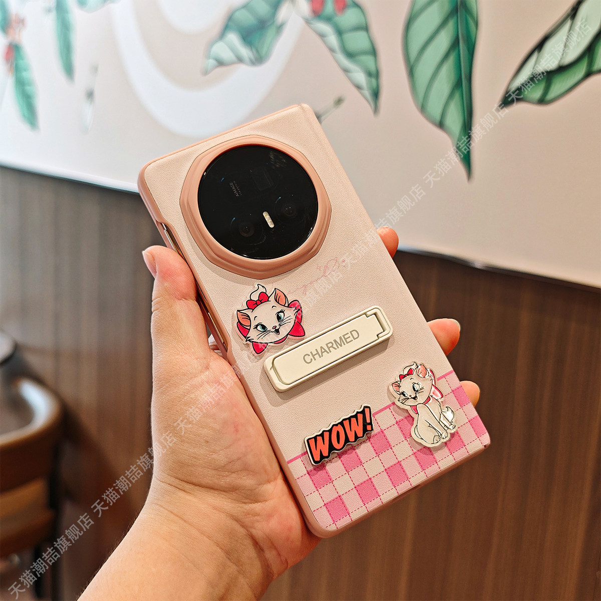 潮喆 适用荣耀v5折叠手机壳v3 新款华为matex6x5x3卡通可爱少女风oppovivo小米三星中轴磁吸铰链全包防摔保护 - 图1